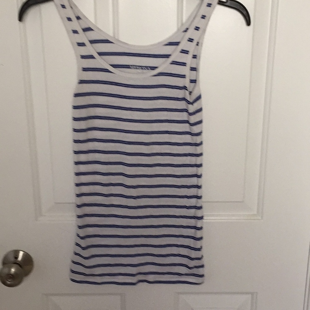 Tank top with blue stripe